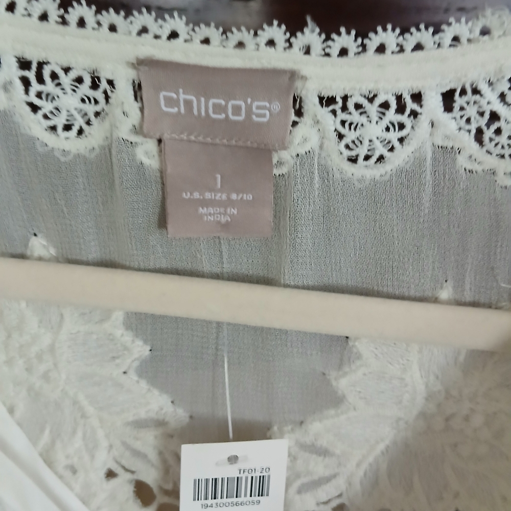 Chicos Embellished Beaded Peasant Blouse - Picture 8 of 12